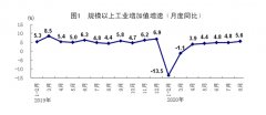 8月份规模以上工业增加值同比增长5.6%